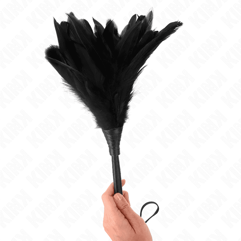 KINK - BLACK MAIDS HORN SHAPED TICKLE CHICKEN FEATHERS 36 CM 5