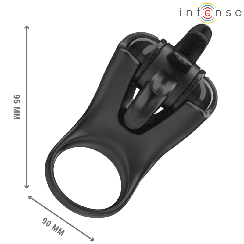 INTENSE - MABEL VIBRATING RING 10 VIBRATIONS WITH CLITORIS STIMULATOR BLACK 5