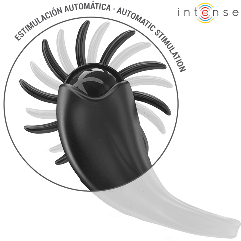 INTENSE - MABEL VIBRATING RING 10 VIBRATIONS WITH CLITORIS STIMULATOR BLACK 2