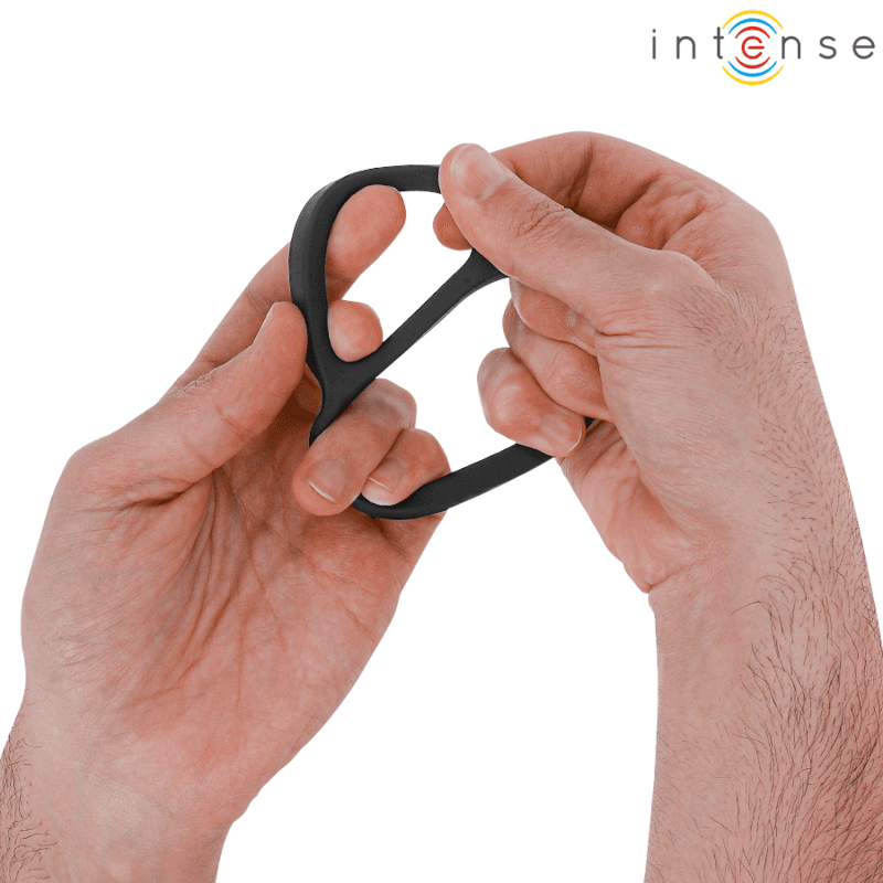 INTENSE - BOBBY DOUBLE SILICONE PENIS RING BLACK 4