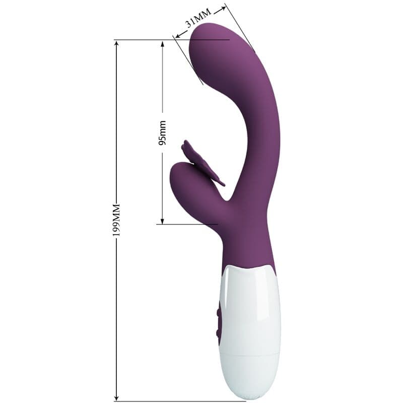 PRETTY LOVE - BUTTERFLY KISS RABBIT VIBRATOR & G-SPOT STIMULATOR PURPLE 3