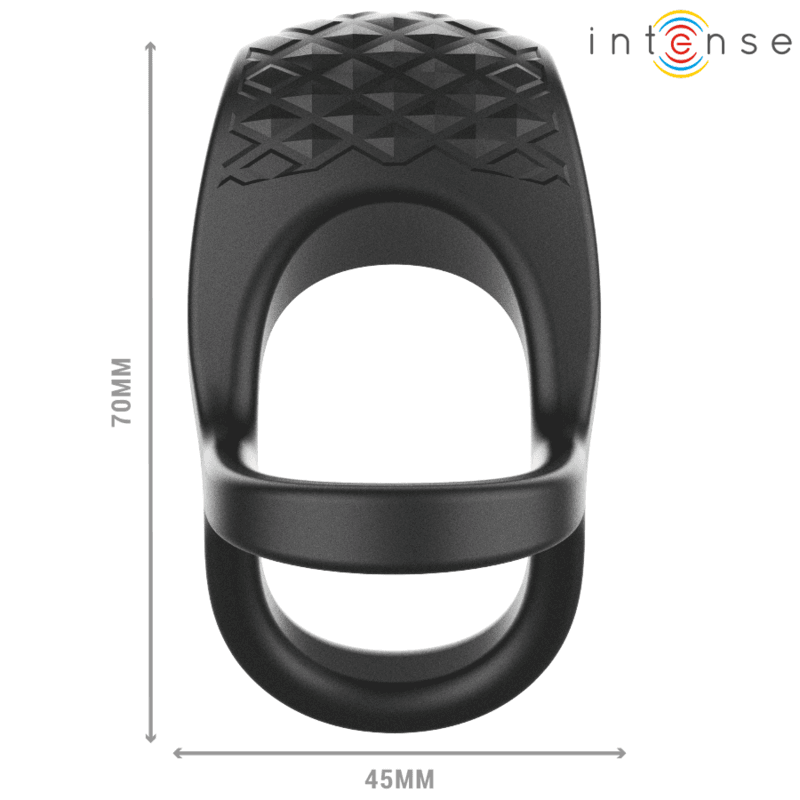 INTENSE - ALEX VIBRATOR DOUBLE PENIS RING 10 VIBRATIONS BLACK 4