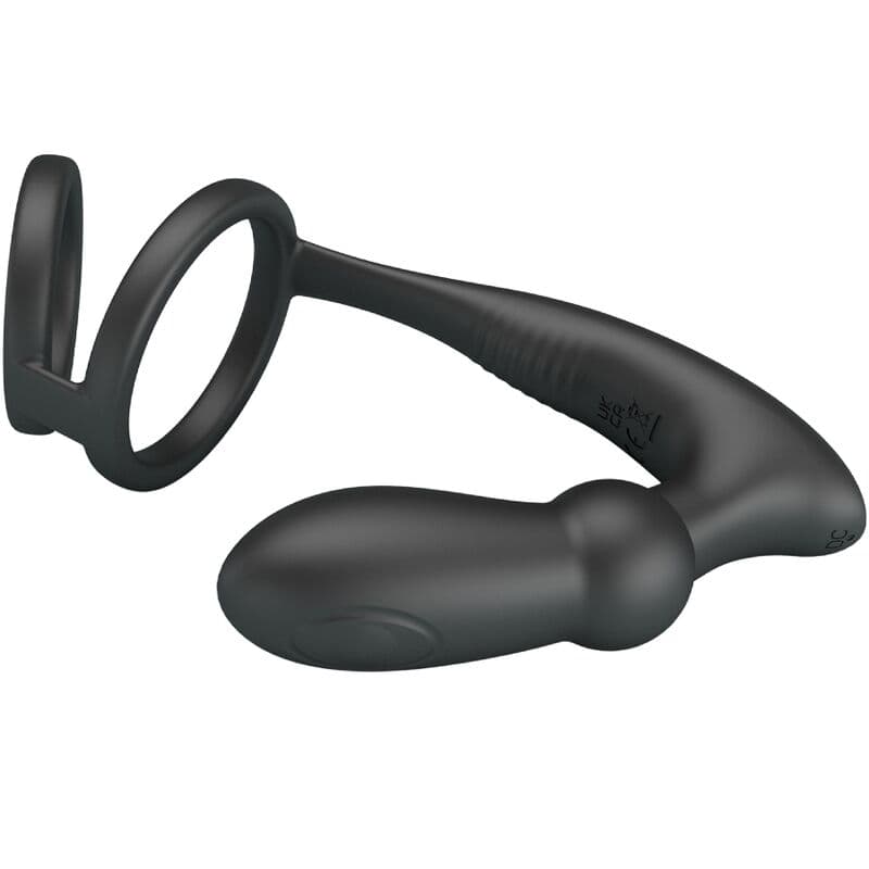 PRETTY LOVE - EMONI PENIS RING + ANAL PLUG 12 VIBRATIONS BLACK 3