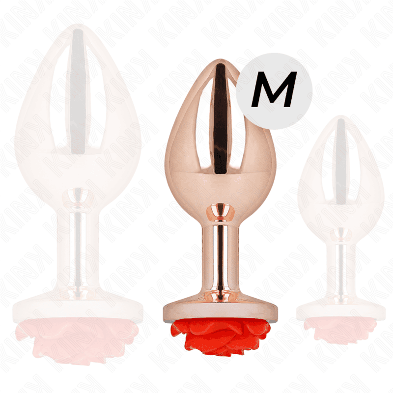 KINK - PINK GOLD ANAL PLUG WITH RED ROSE M 4