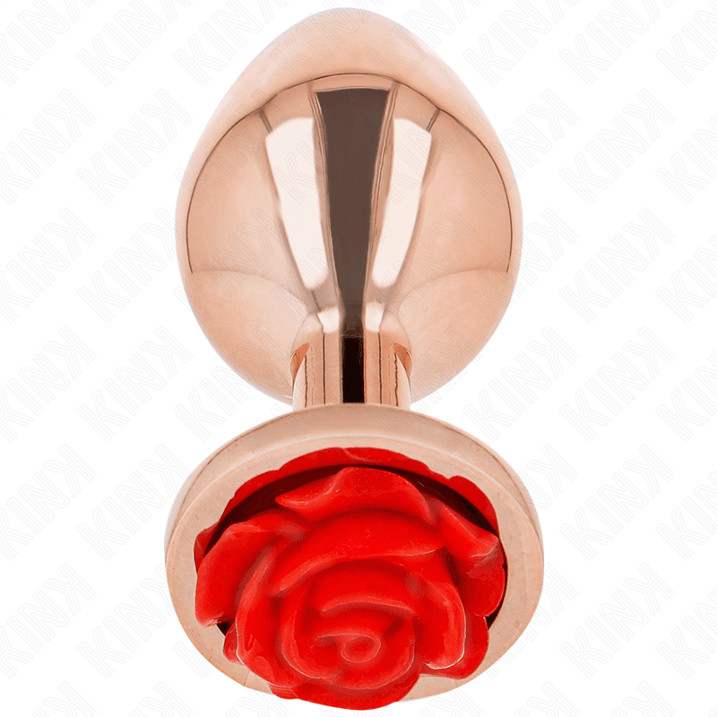 KINK - PINK GOLD ANAL PLUG WITH RED ROSE M 2