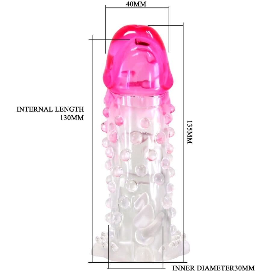PRETTY LOVE - WILFORD REALISTIC ENLARGEMENT SHEATH WITH EMBOSSED PENIS PINK 5