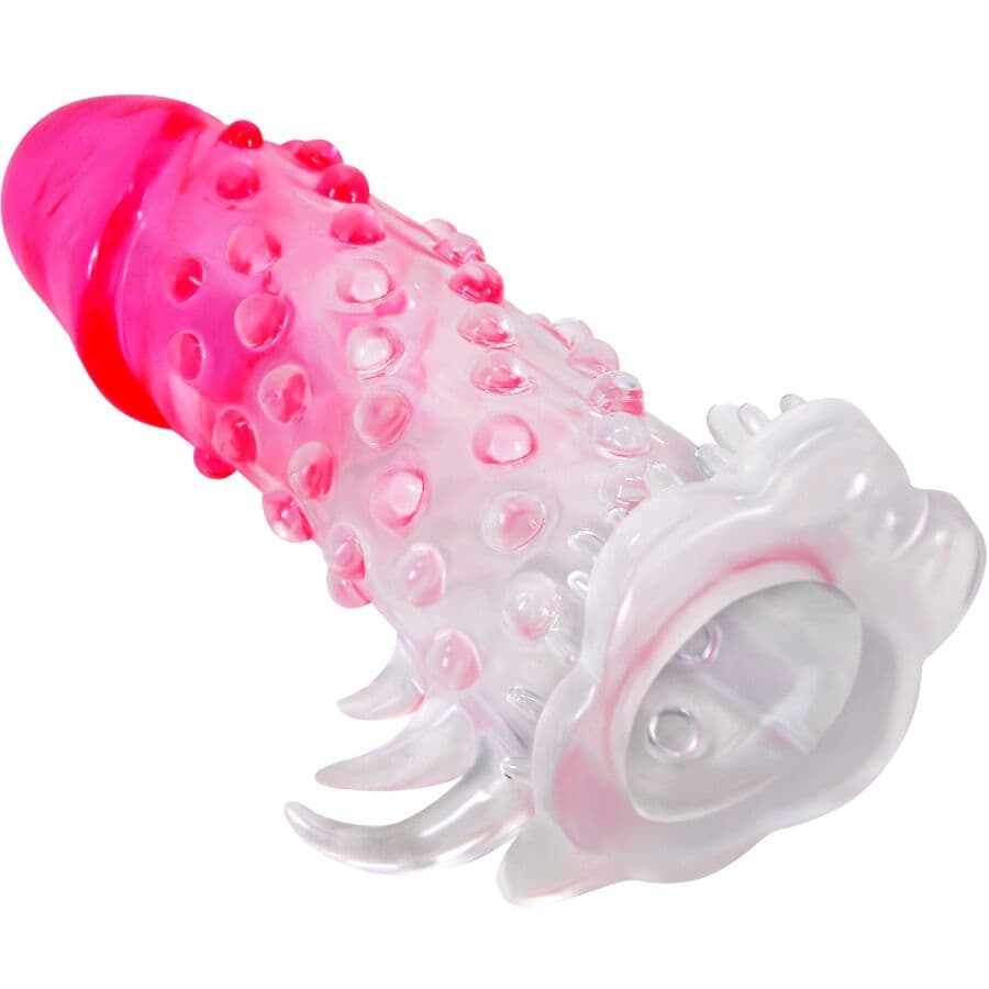 PRETTY LOVE - WILFORD REALISTIC ENLARGEMENT SHEATH WITH EMBOSSED PENIS PINK 2
