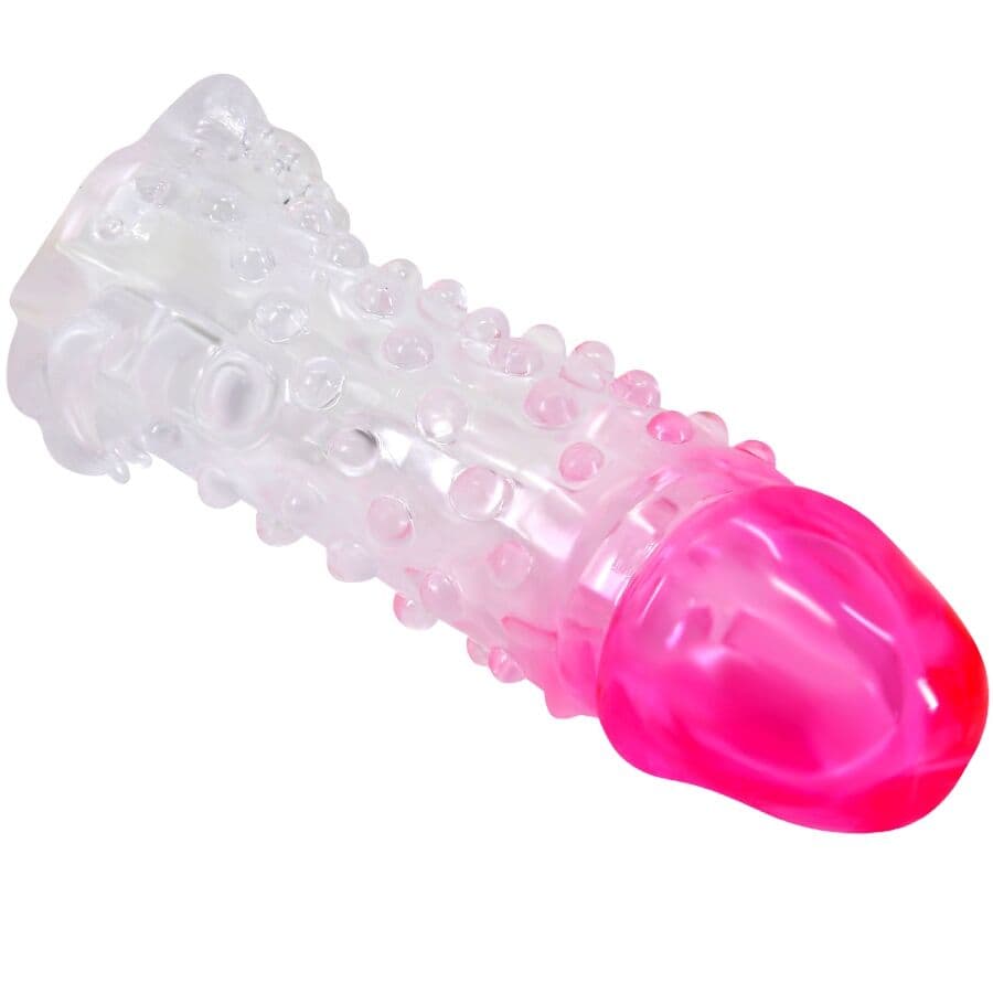 PRETTY LOVE - WILFORD REALISTIC ENLARGEMENT SHEATH WITH EMBOSSED PENIS PINK 3