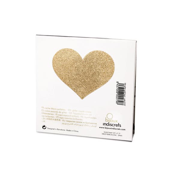 BIJOUX - INDISCRETS FLASH GOLDEN HEART NIPPLE COVERS 5