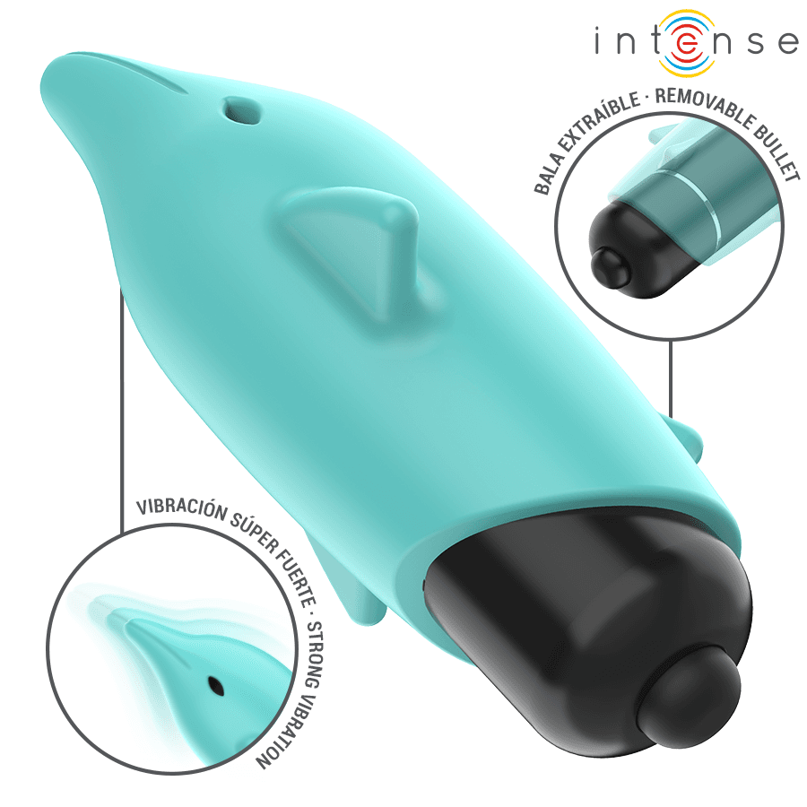 INTENSE - ECHO VIBRATING BULLET DOLPHIN BLUE 8 X 4.7 CM 4