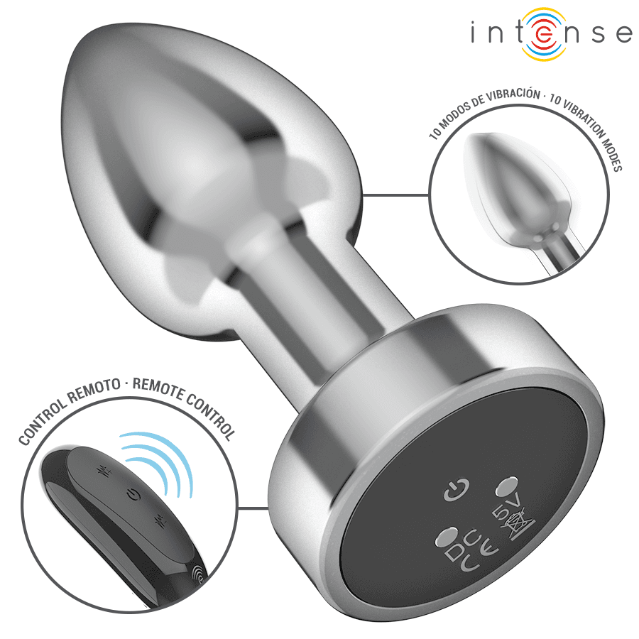 INTENSE - ANAL PLUG 10 VIBRATIONS METAL WITH REMOTE CONTROL S 3