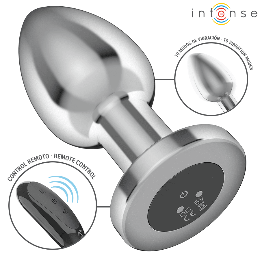 INTENSE - ANAL PLUG 10 VIBRATIONS METAL WITH REMOTE CONTROL L 3