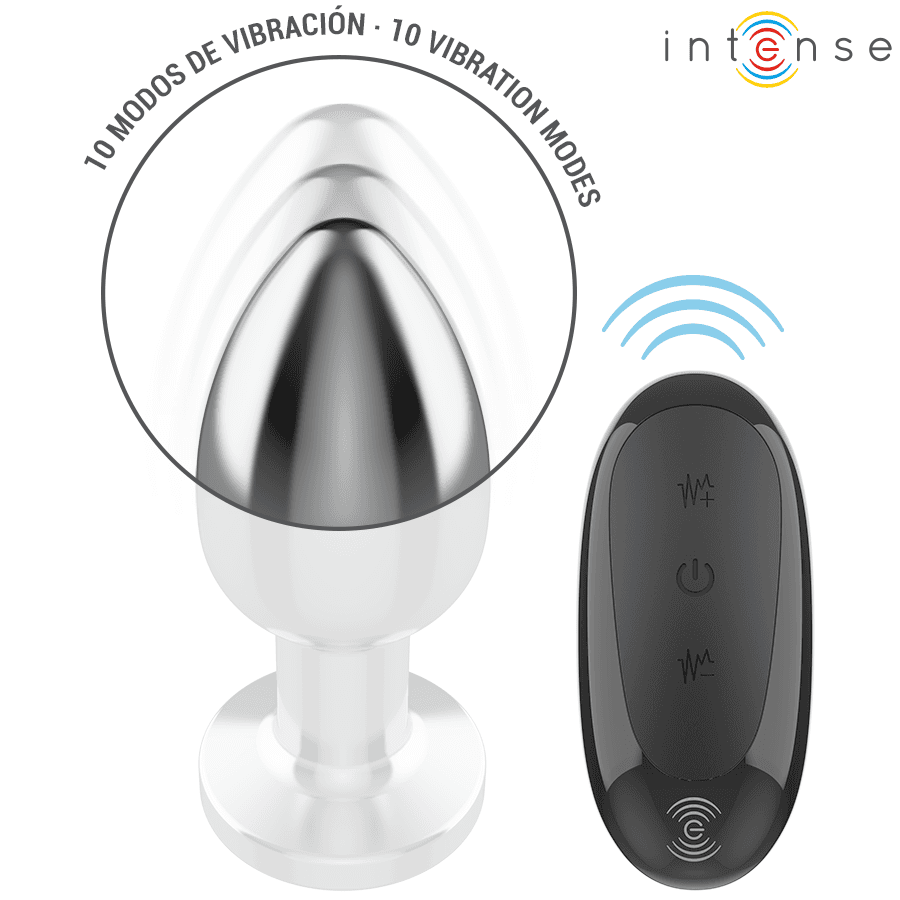 INTENSE - ANAL PLUG 10 VIBRATIONS METAL WITH REMOTE CONTROL L 4