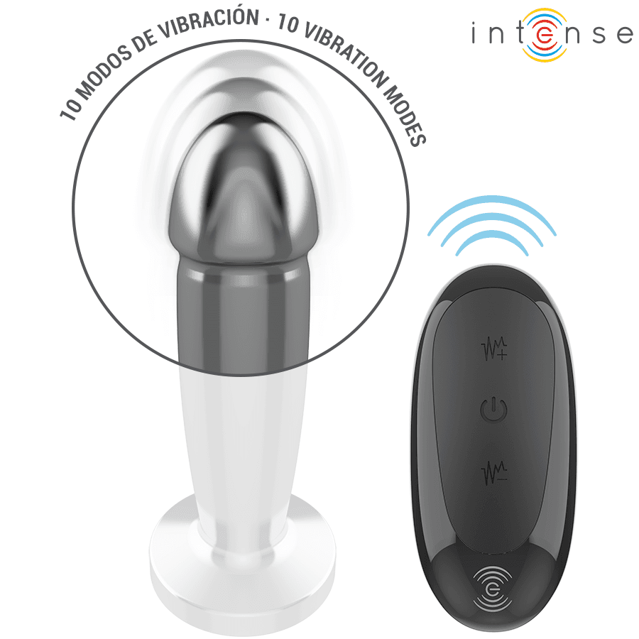 INTENSE - ANAL PLUG 10 VIBRATIONS METAL DILDO WITH REMOTE CONTROL S 4