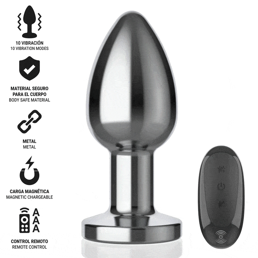 INTENSE - ANAL PLUG 10 VIBRATIONS METAL WITH REMOTE CONTROL L 2