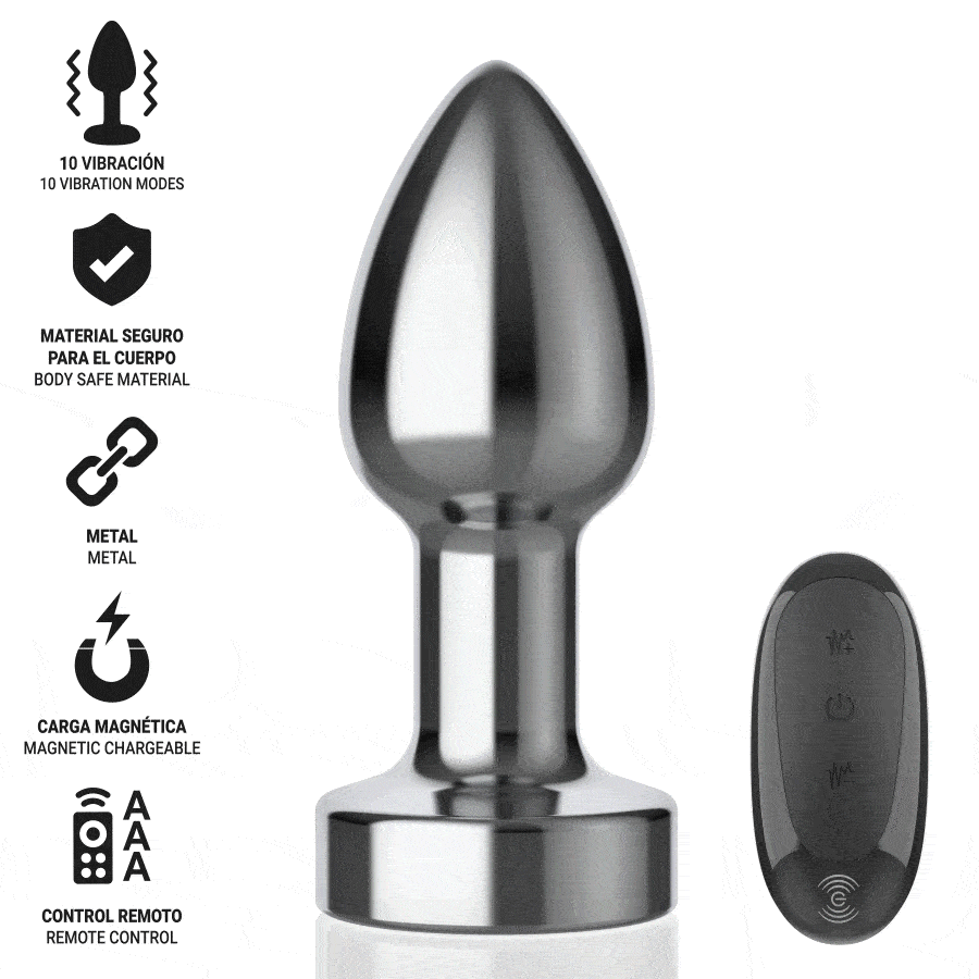 INTENSE - ANAL PLUG 10 VIBRATIONS METAL WITH REMOTE CONTROL S 2