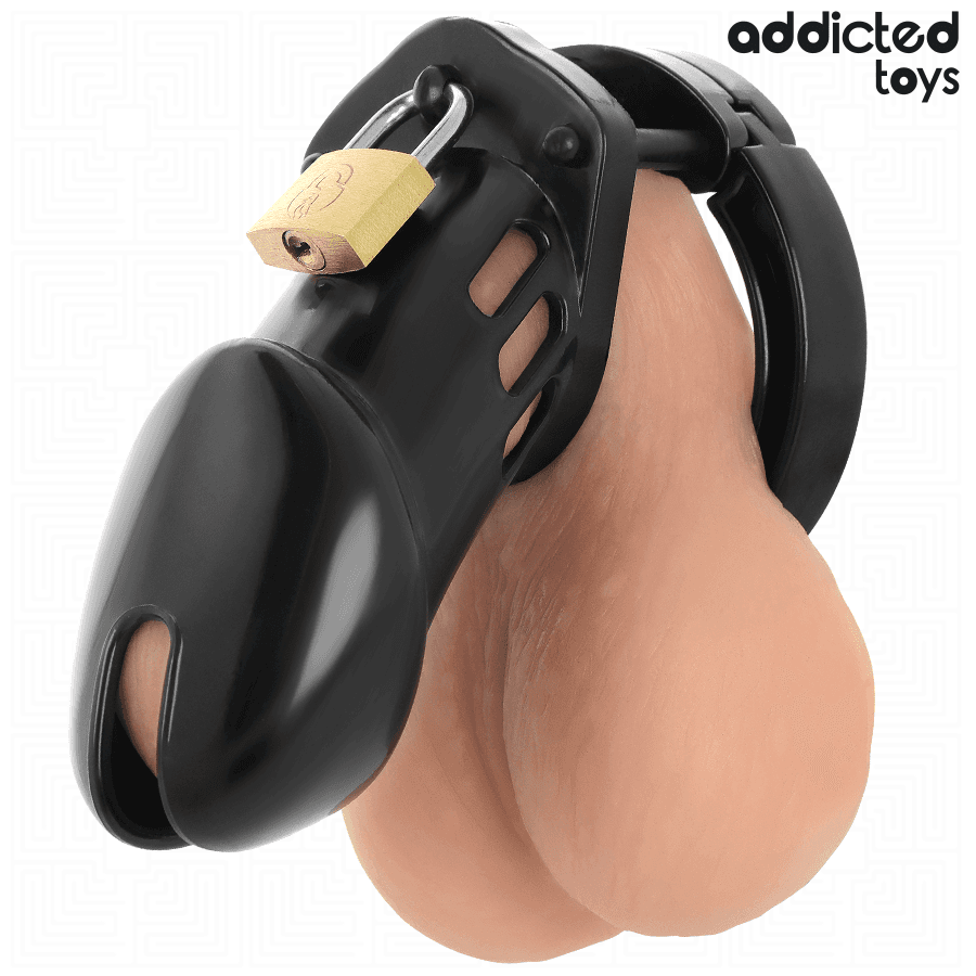 ADDICTED TOYS LOCKED - OBSIDIAN HOLD PENIS CAGE SIZE M 5