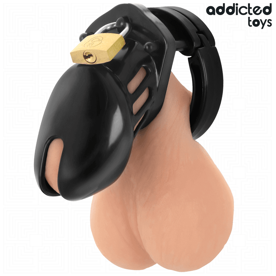 ADDICTED TOYS LOCKED - OBSIDIAN HOLD PENIS CAGE SIZE S 5