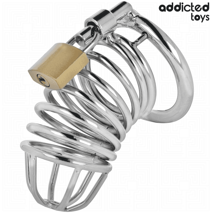 ADDICTED TOYS LOCKED - IRON CELL METAL PENIS CAGE SIZE M 2