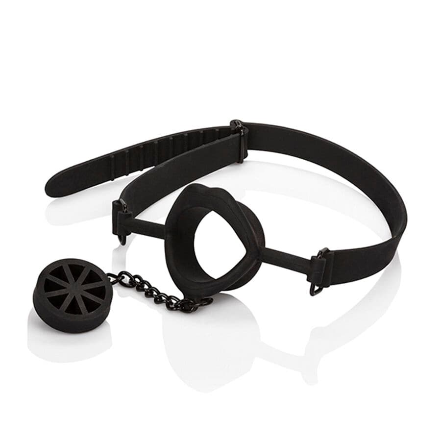 CALEXOTICS - SCANDAL GAG WITH BLACK SILICONE PLUG