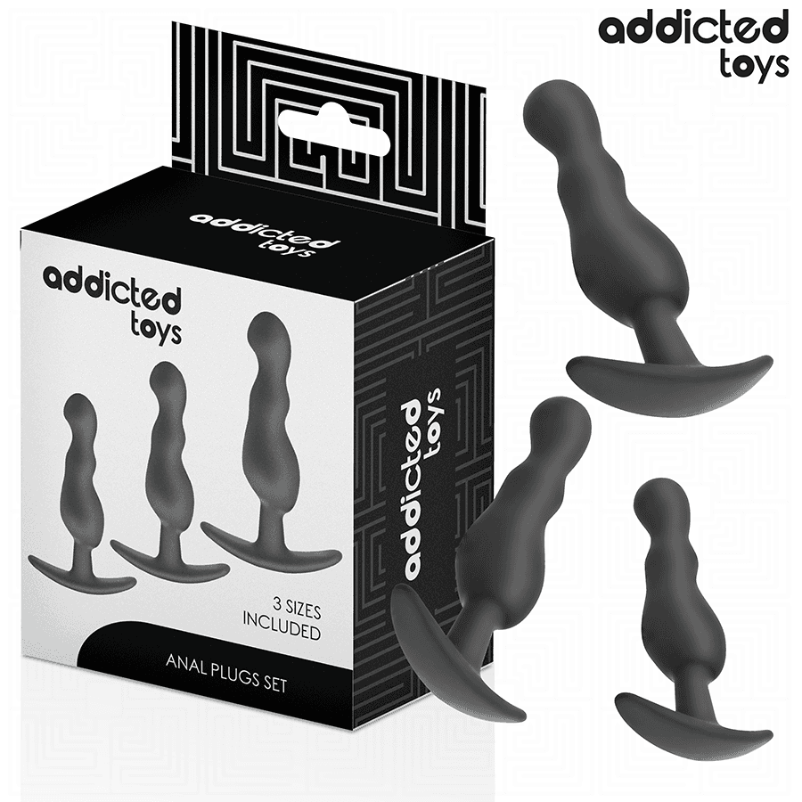 ADDICTED TOYS - SET OF 3 ANAL PLUG SILICONE MODEL 1 2
