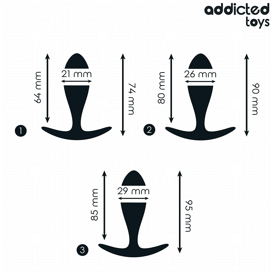 ADDICTED TOYS - SET OF 3 ANAL PLUG SILICONE MODEL 2 4