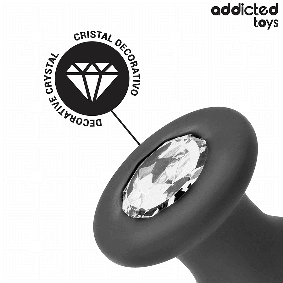 ADDICTED TOYS - ANAL PLUG WITH JEWEL SILICONE SIZE M 10.4 CM 3