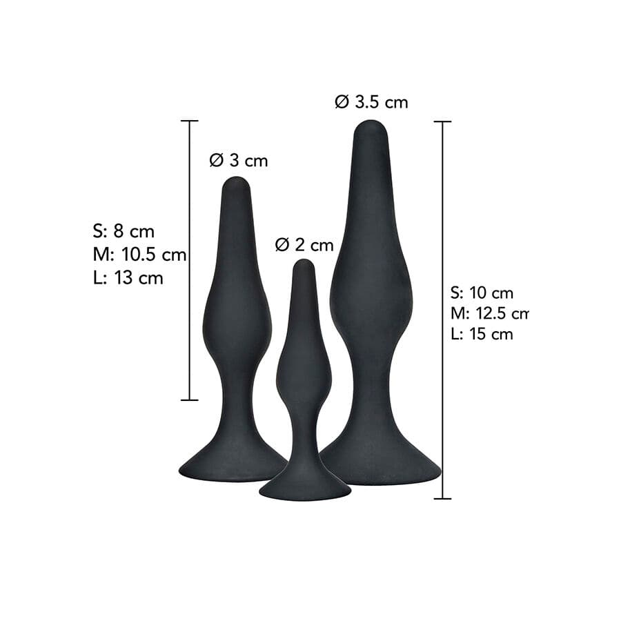 TOYJOY - ANAL PLAY CURVY COMPANIONS ANAL PLUG 3 PIECES BLACK 2