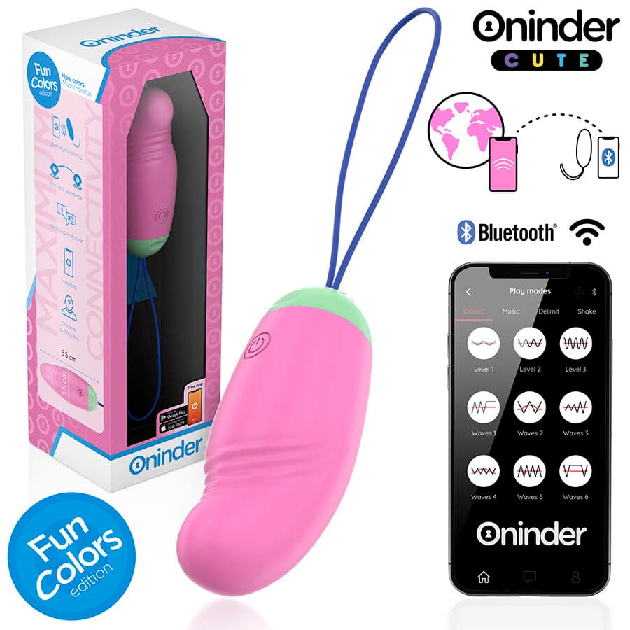 ONINDER CUTE - LOVE PLEASURE 360° VIBRATING-ROTATING SILICONE EGG - FREE GLOBAL APP 3