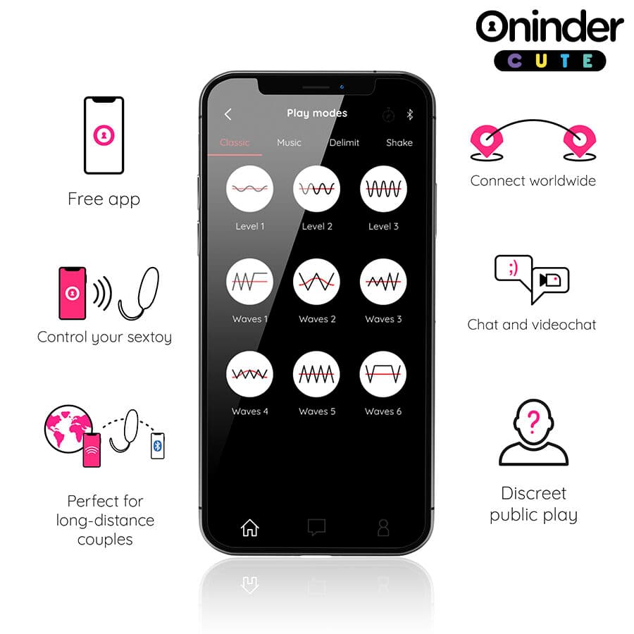 ONINDER CUTE - LOVE PLEASURE VIBRO-WAVE TAPPING SILICONE EGG - FREE GLOBAL APP 5