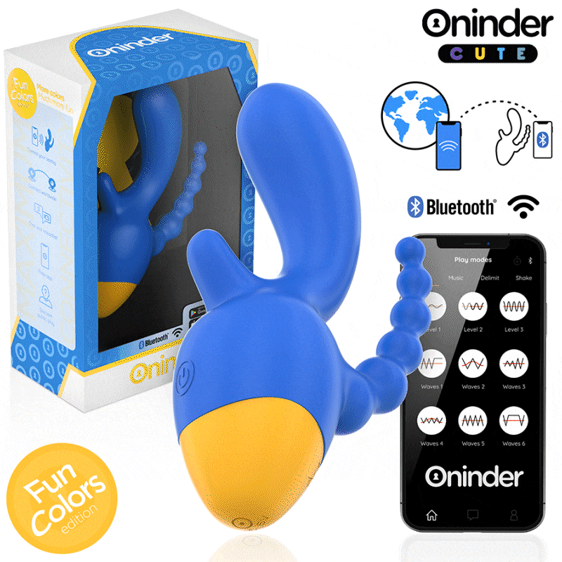 ONINDER CUTE - LOVE 3 SOME TRIPLE VIBRATOR - FREE WORLDWIDE APP 2