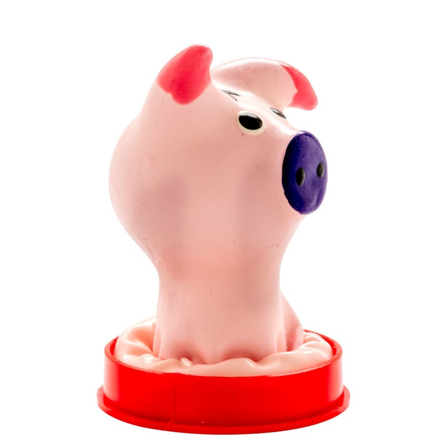 CONDOMERIE - HANDPAINTED NOVELTY CONDOMS PIG HEAD 2