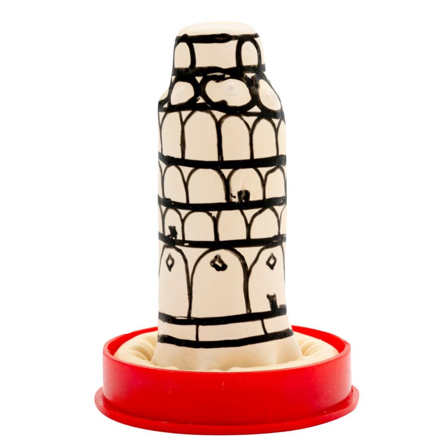 CONDOMERIE - HANDPAINTED NOVELTY CONDOMS PISA TOWER 2