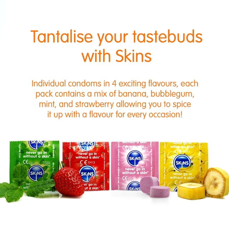 SKINS - MULTI FLAVORS PREMIUM CONDOMS PACK 4 4