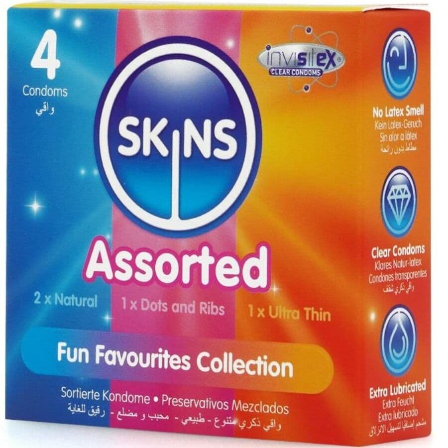 SKINS - ASSORTED PREMIUM CONDOMS PACK 4 2