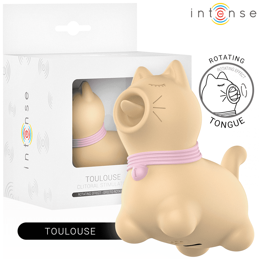INTENSE - TOULOUSE STIMULATOR WITH 360º ROTATING TONGUE YELLOW