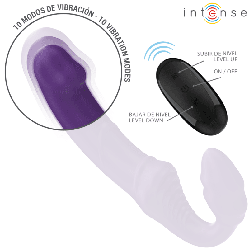 INTENSE - JILL DOUBLE VIBRATOR 20 CM PURPLE REMOTE CONTROL 5