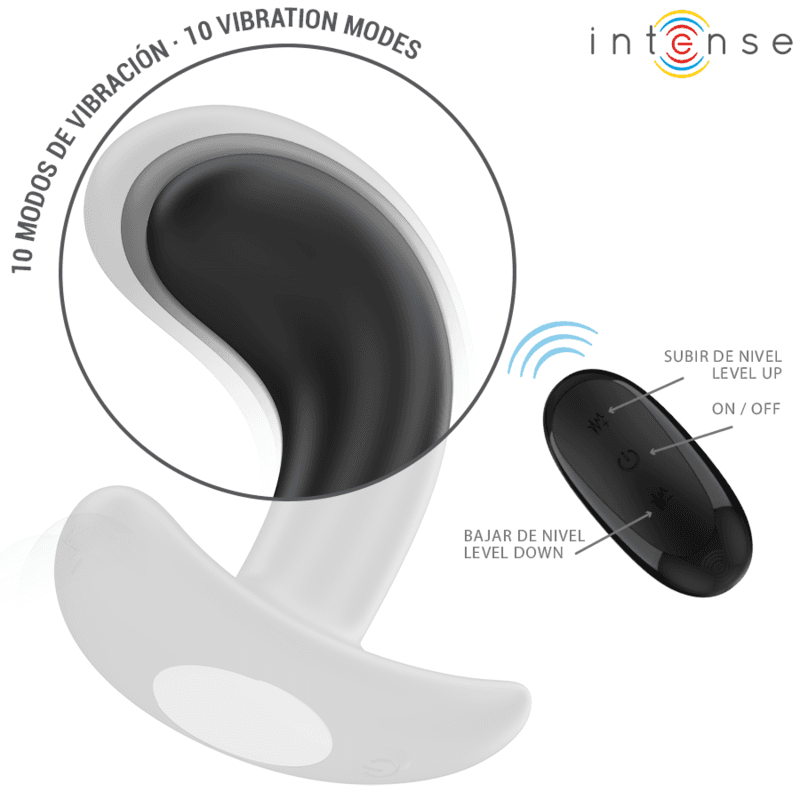 INTENSE - CHANDLER ANAL PLUG 10 VIBRATIONS BLACK REMOTE CONTROL 5