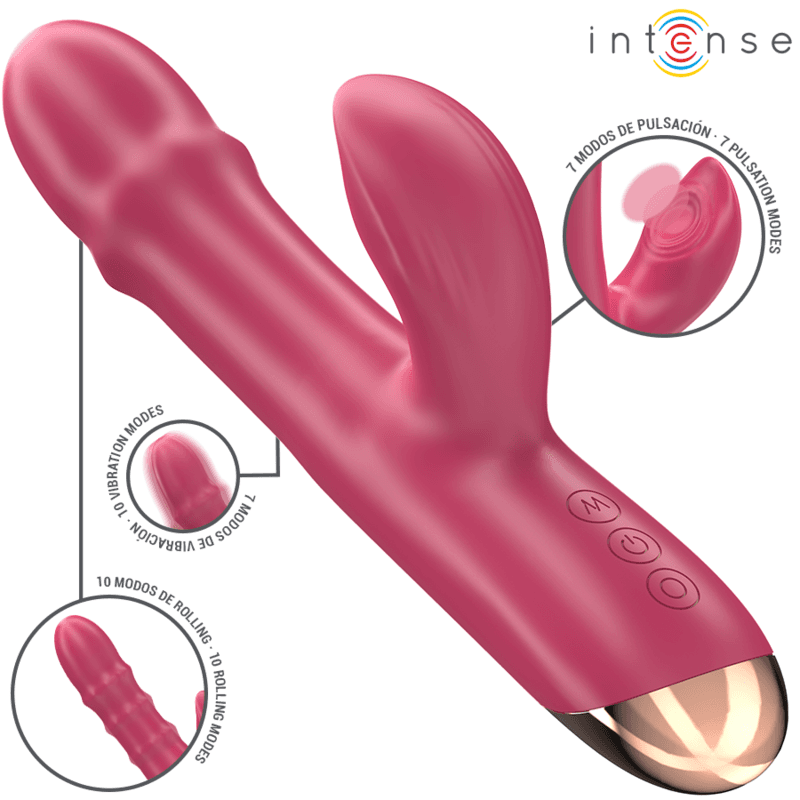 INTENSE - CHLOE MULTIFUNCTION VIBRATOR 3 IN 1 RED 2