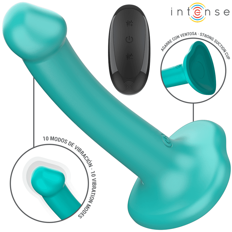 INTENSE - KATIE VIBRATOR WITH SUCTION CUP 10 VIBRATIONS BLUE REMOTE CONTROL 2