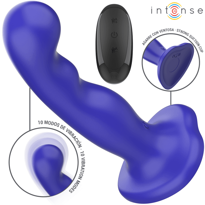 INTENSE - SHORTY VIBRATOR WITH SUCTION CUP BLUE REMOTE CONTROL 2