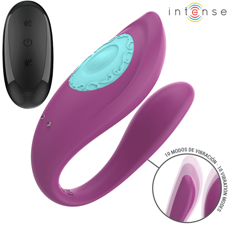 INTENSE - ANNIE U-SHAPED VIBRATOR AND STIMULATOR PURPLE REMOTE CONTROL 2