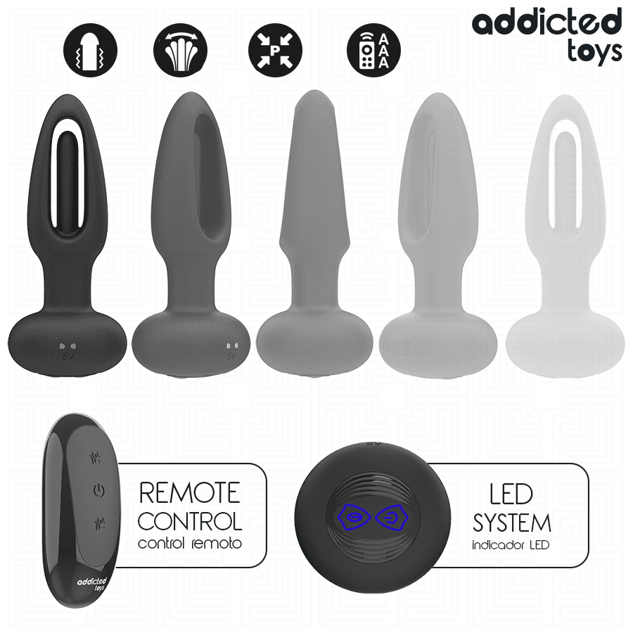 ADDICTED TOYS - ANAL PLUG WITH VIBRATING TONGUE AND REMOTE CONTROL 5