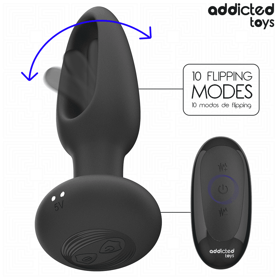 ADDICTED TOYS - ANAL PLUG WITH VIBRATING TONGUE AND REMOTE CONTROL 4