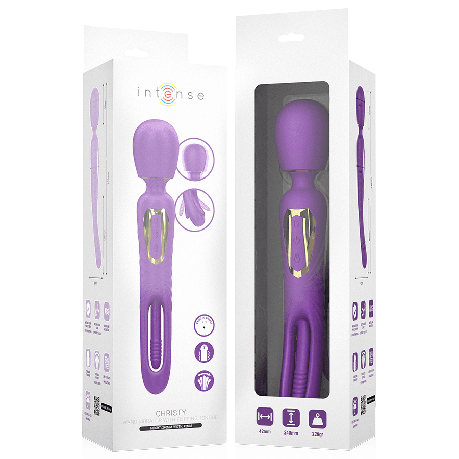 INTENSE - CHRISTY VIBRATING WAND WITH FLIPPING TONGUE 4