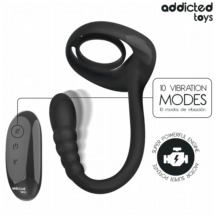 ADDICTED TOYS - P-SPOT VIBRATING COCK RING REMOTE CONTROL 5