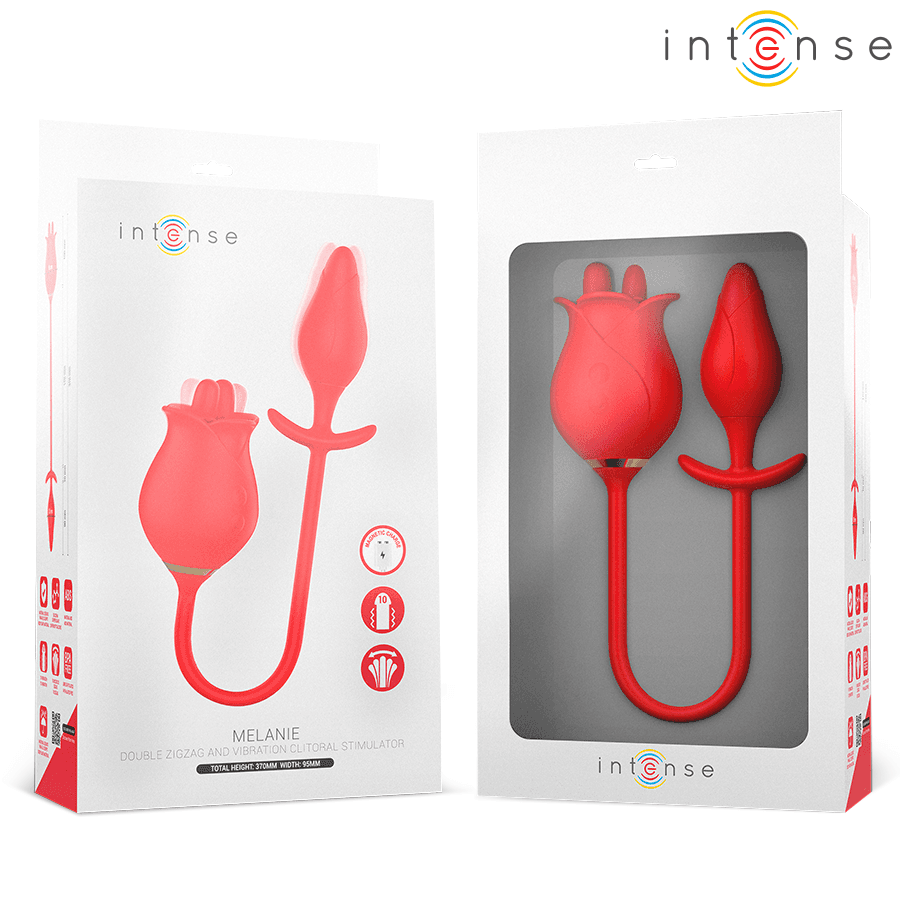 INTENSE - MELANIE DOUBLE CLITORIS STIMULATOR WITH ZIGZAG TONGUE 3