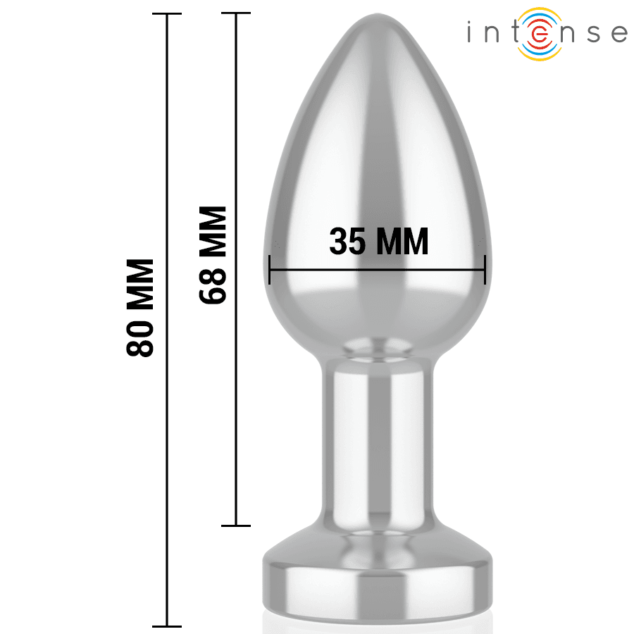INTENSE - VIBRATING METAL ANAL PLUG WITH LED LIGHTS AND REMOTE CONTROL - SIZE S 5