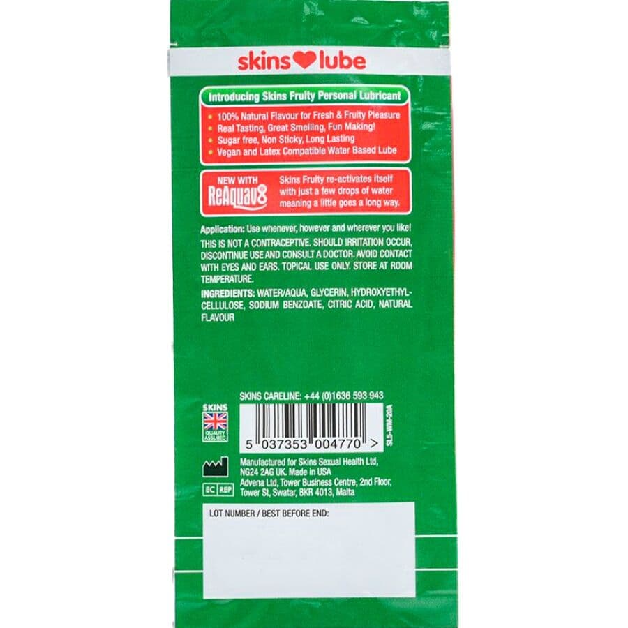 SKINS - FRUITY WATER-BASED LUBRICANT WATERMELON SINGLE-DOSE 5 ML 2