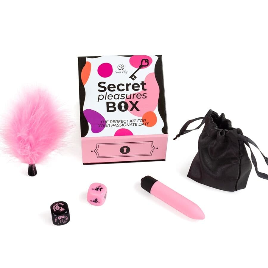 SECRET PLAY - PLEASURES BOX FOR COUPLES: DICE + VIBRATING BULLET + FEATHER PEN 2